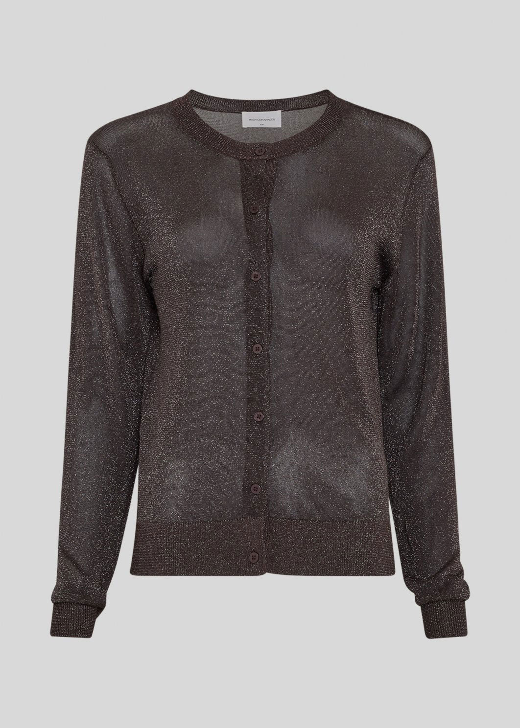 MSCH Copenhagen Flat front with round neck, fitted ribbed cuffs and a full row of matching buttons