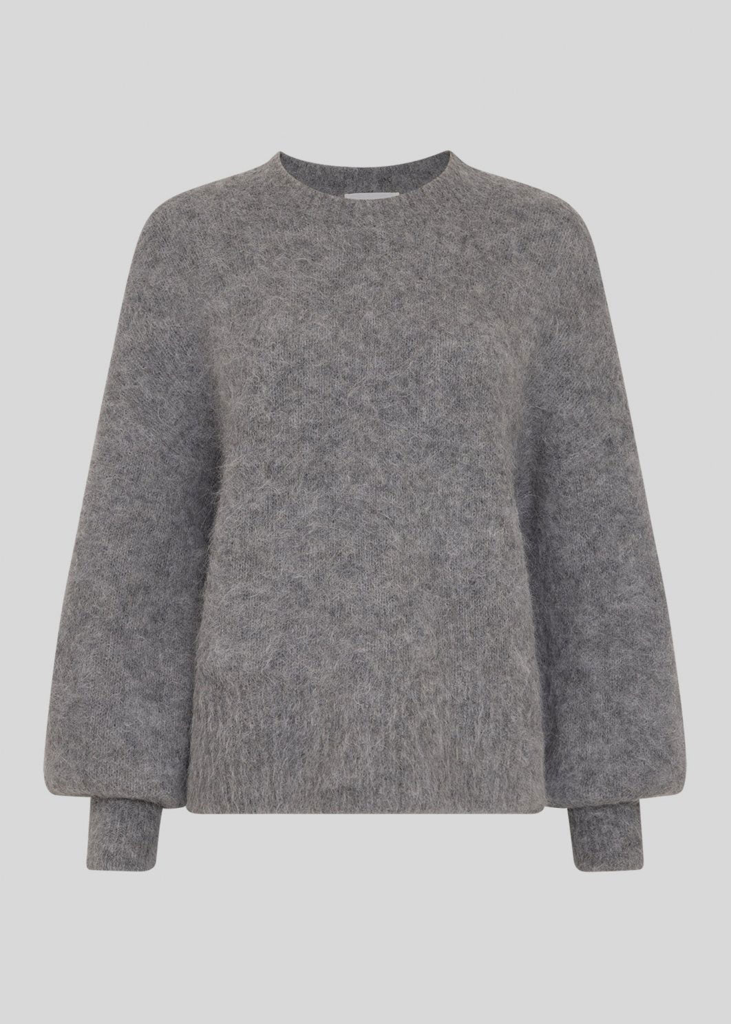 MSCH Copenhagen Flat front with round neck, gathered puff sleeves and ribbed cuffs