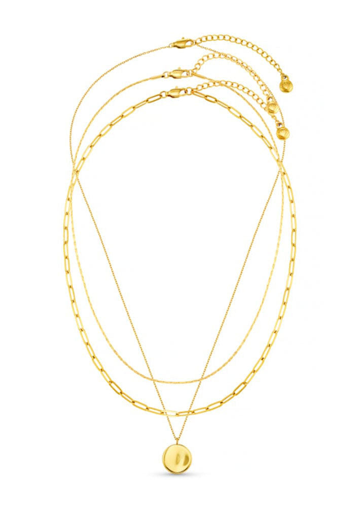 Orelia LUXE Coin Multi-Row Chain Necklace