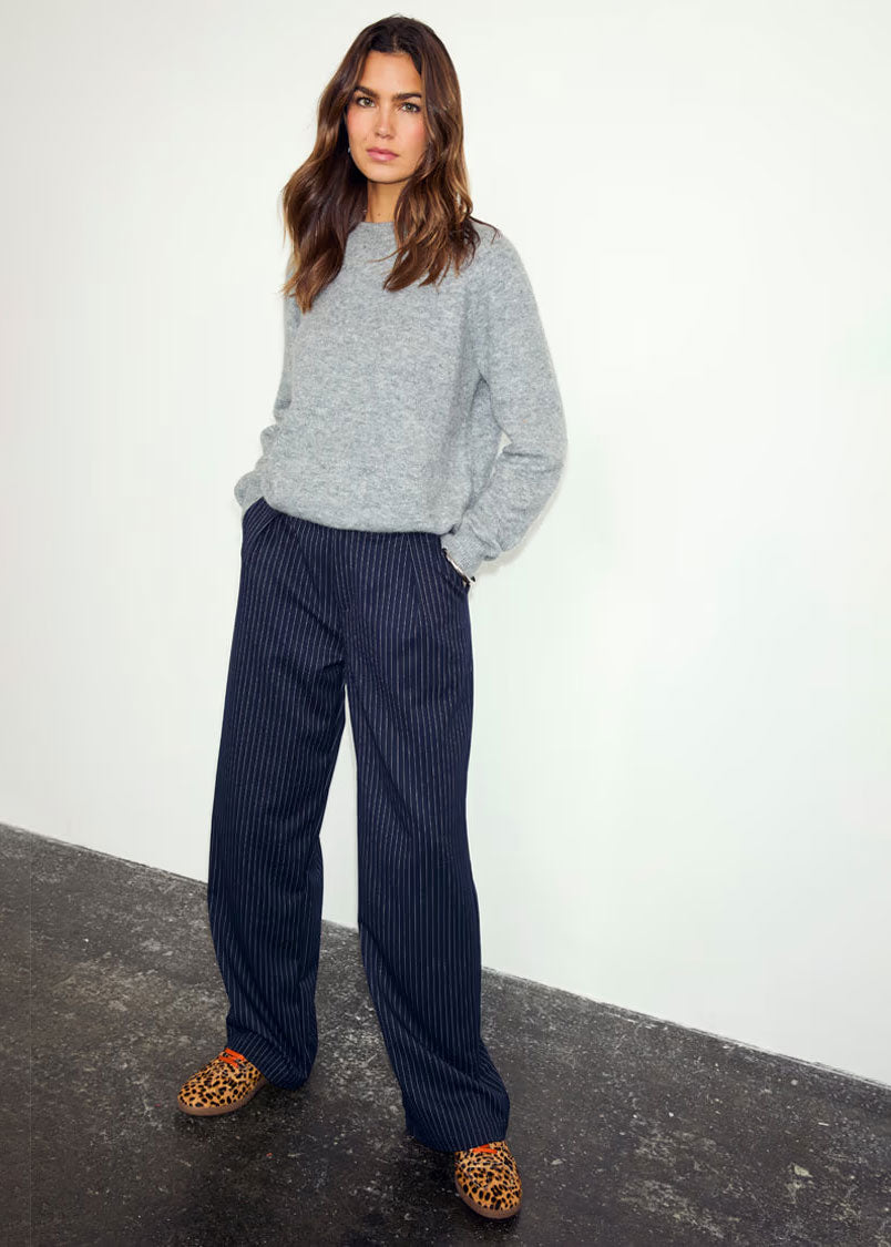 Never Fully Dressed Navy Pinstripe Arden Trousers