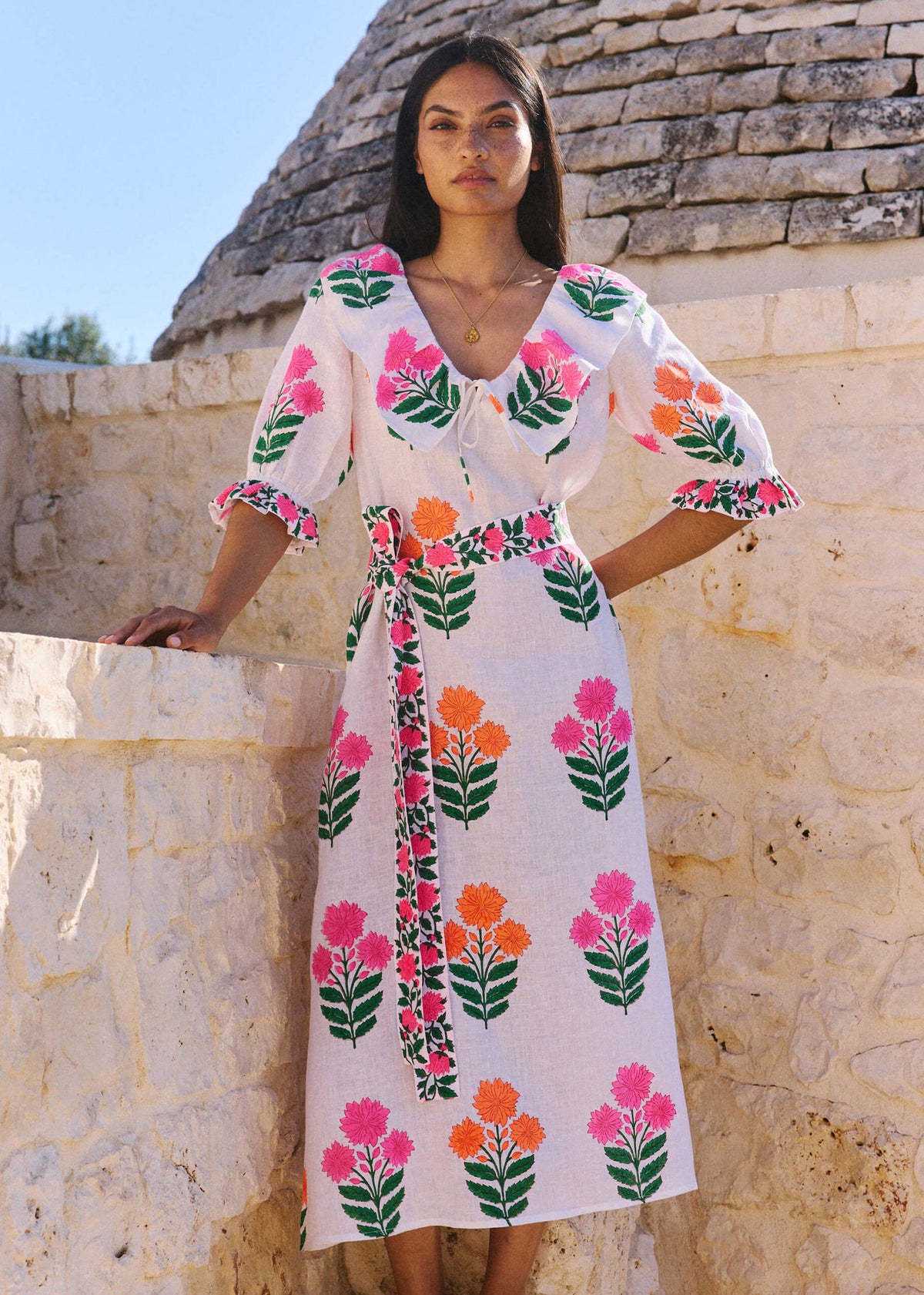 pink city prints ava dress Pink City Prints Neon Buta Ava Dress