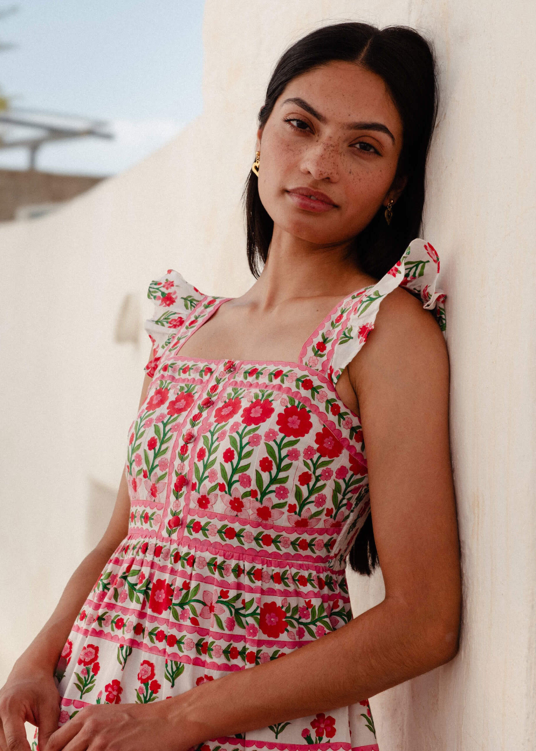 Pink City Prints Rose Folk Lucia Dress