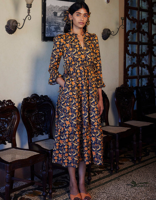 Pink City Prints - Amelia Dress - Sunset Jaal