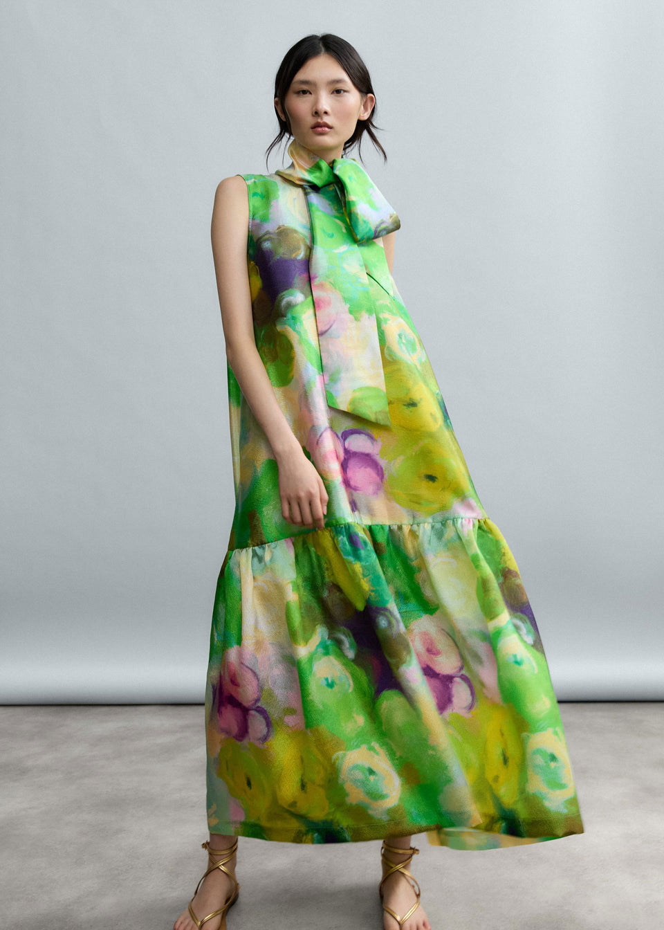 Psophía Bloomlight Print Sleeveless Long Dress