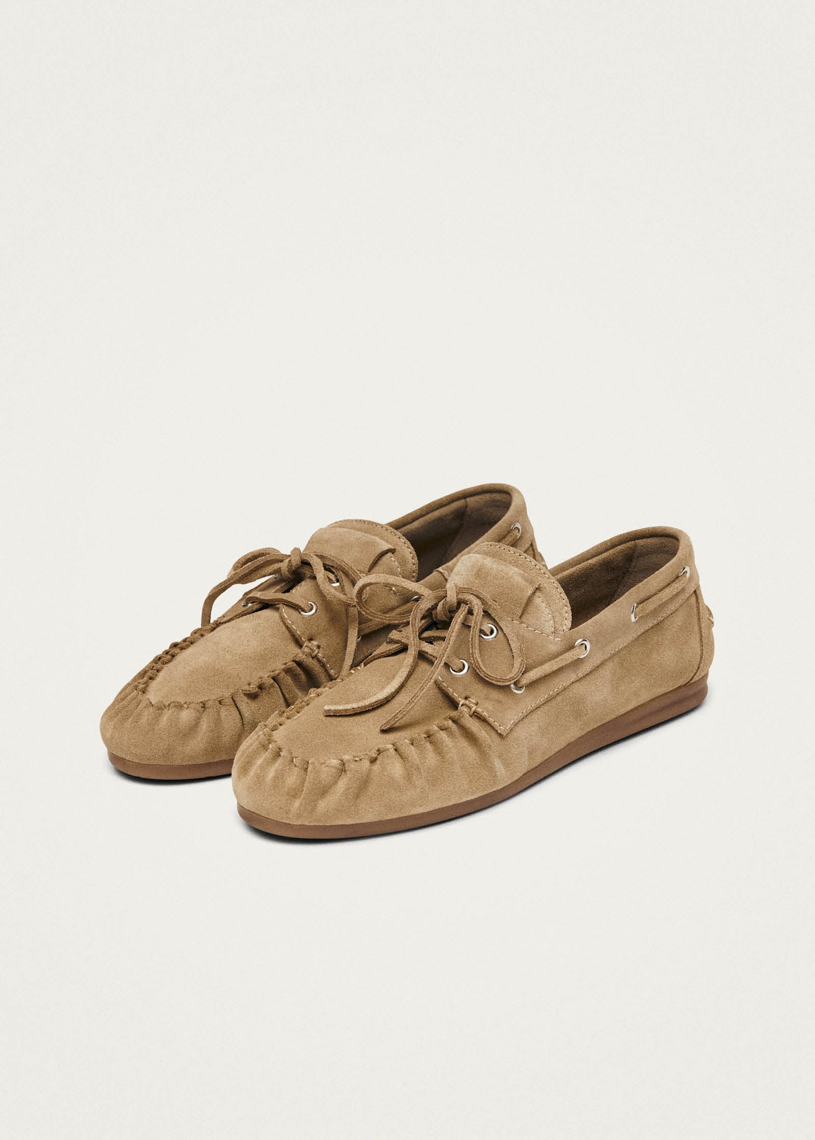 Alohas Rowan Suede Leather Loafers - Beige