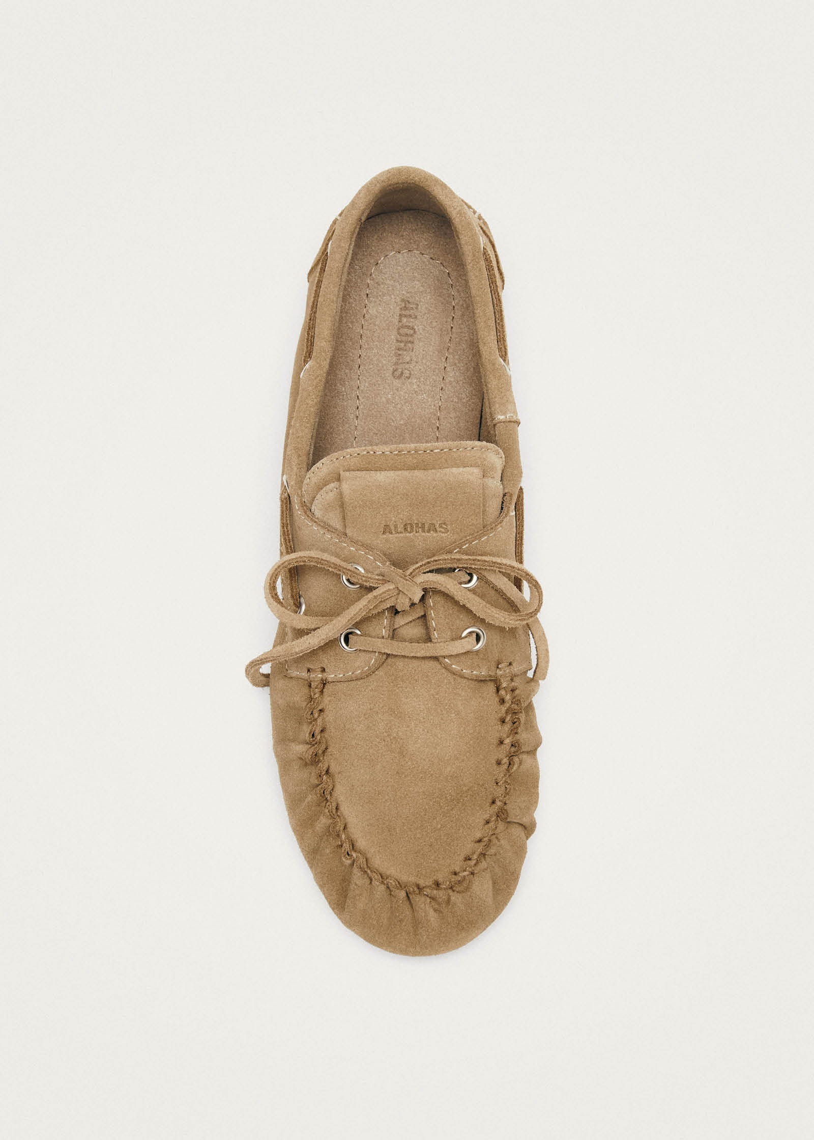 Alohas Rowan Suede Leather Loafers - Beige