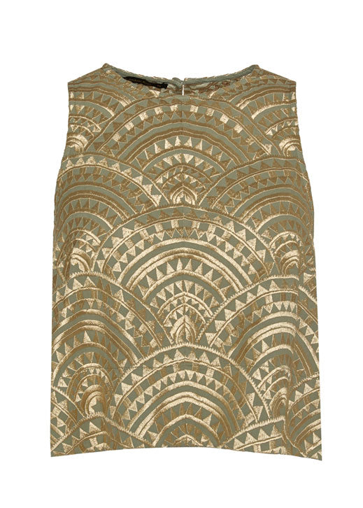 Greek Archaic Kori Flat ghost shot, cropped silhouette with rounded crew neckline