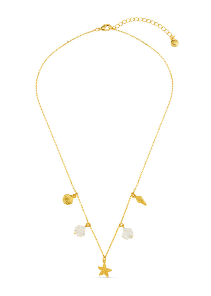 Orelia Mixed Shell & Starfish Charm Necklace