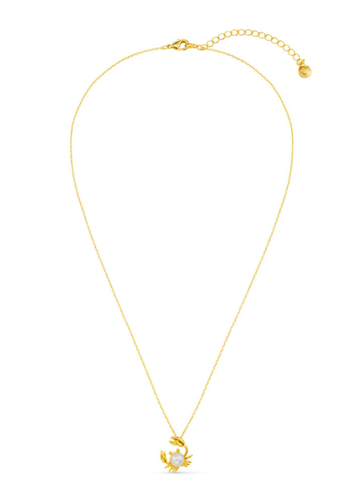 Orelia Pearl Crab Charm Necklace