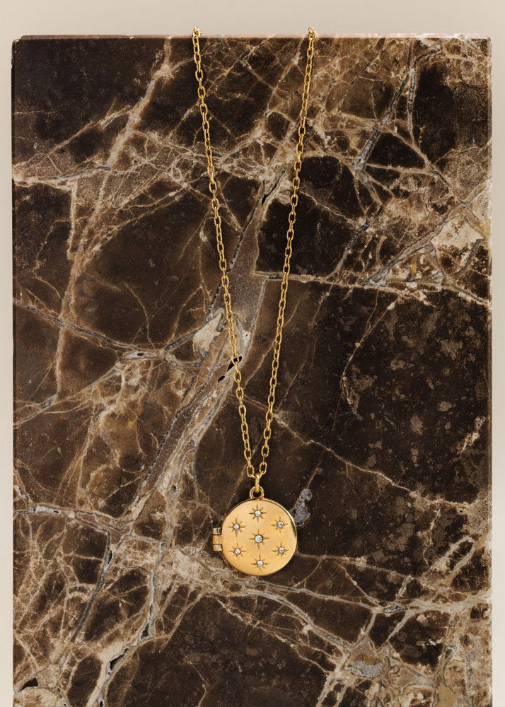 Orelia LUXE Starburst Locket Necklace