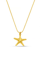 Orelia LUXE starfish charm necklace in gold, fine chain with smooth starfish pendant
