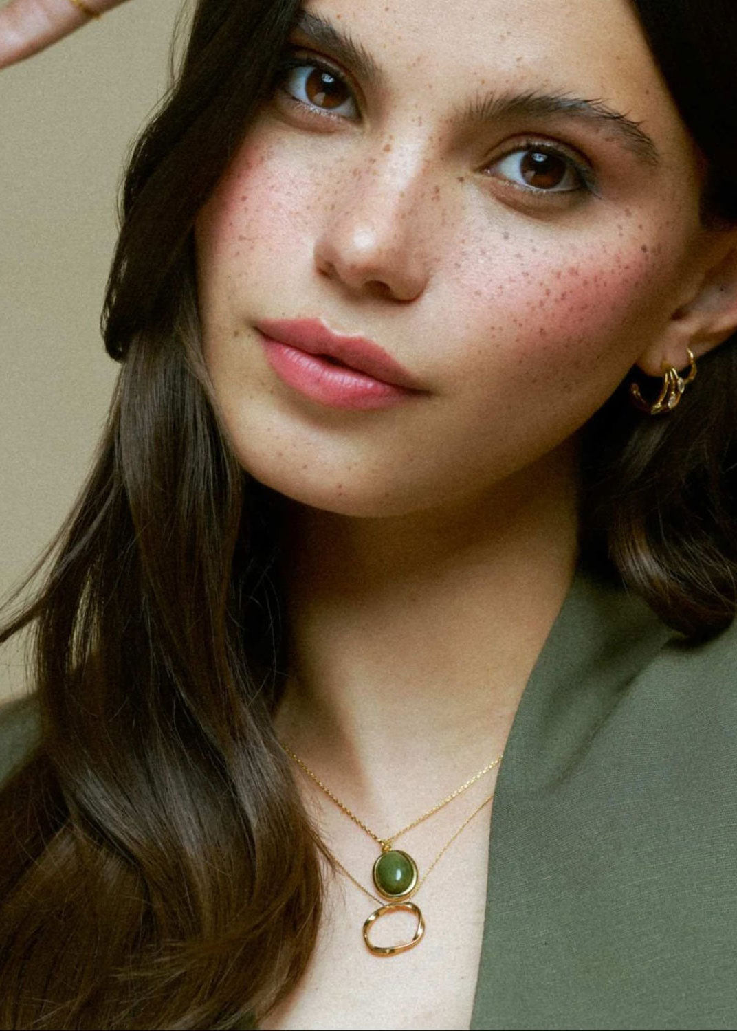 Orelia Semi-Precious Green Jade Necklace