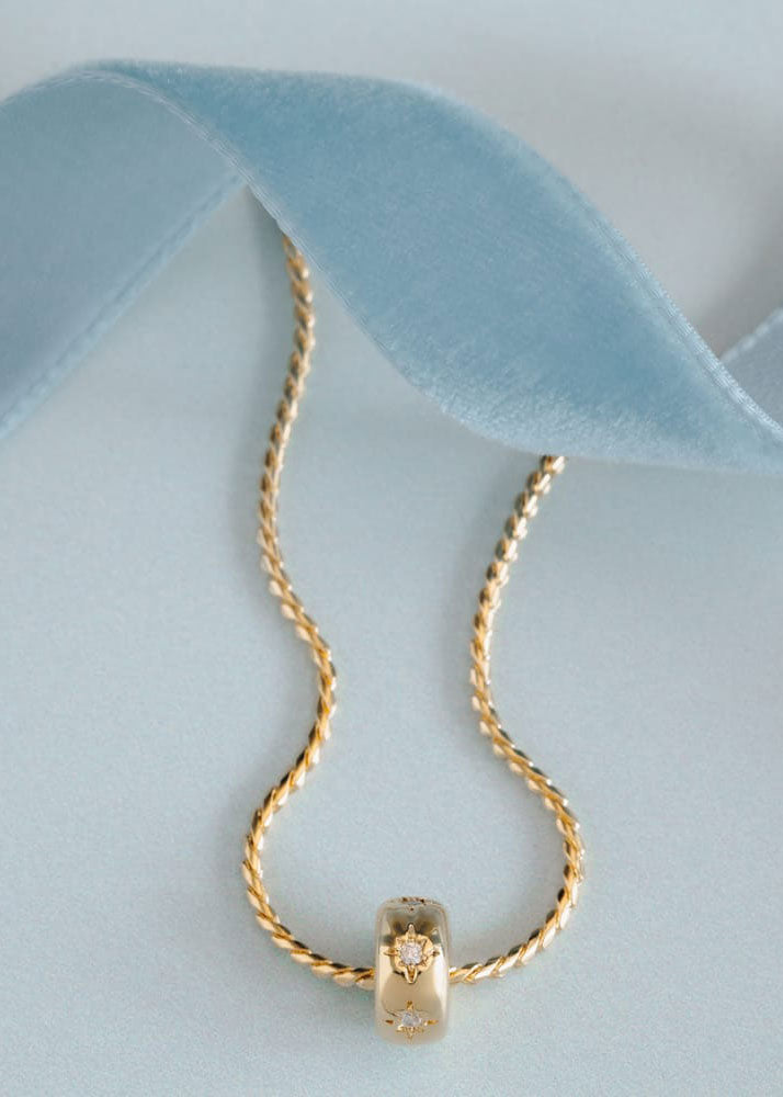 Orelia Starburst Thread Through Necklace - Gold