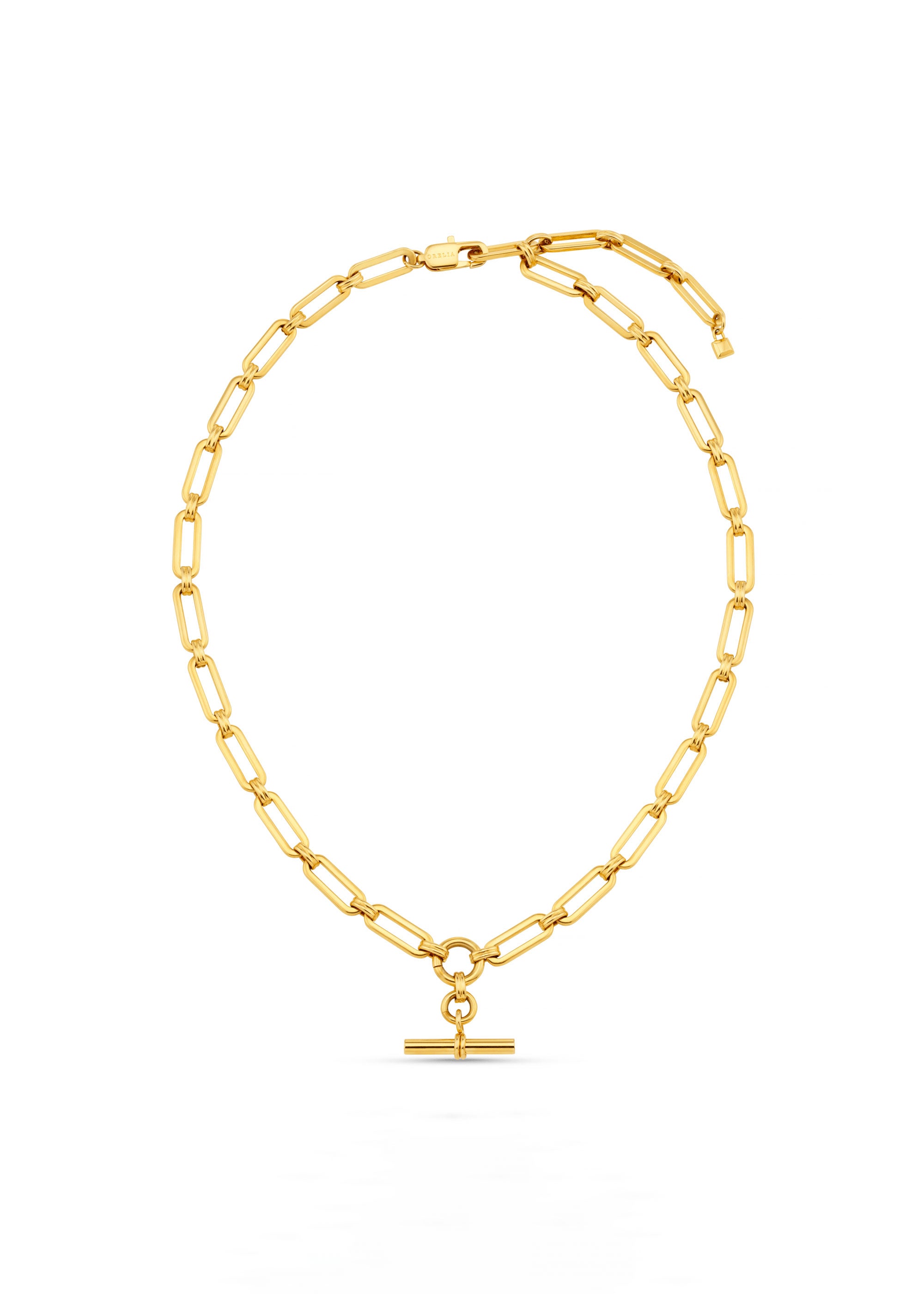 Orelia LUXE Linear Link T-Bar Necklace - Gold