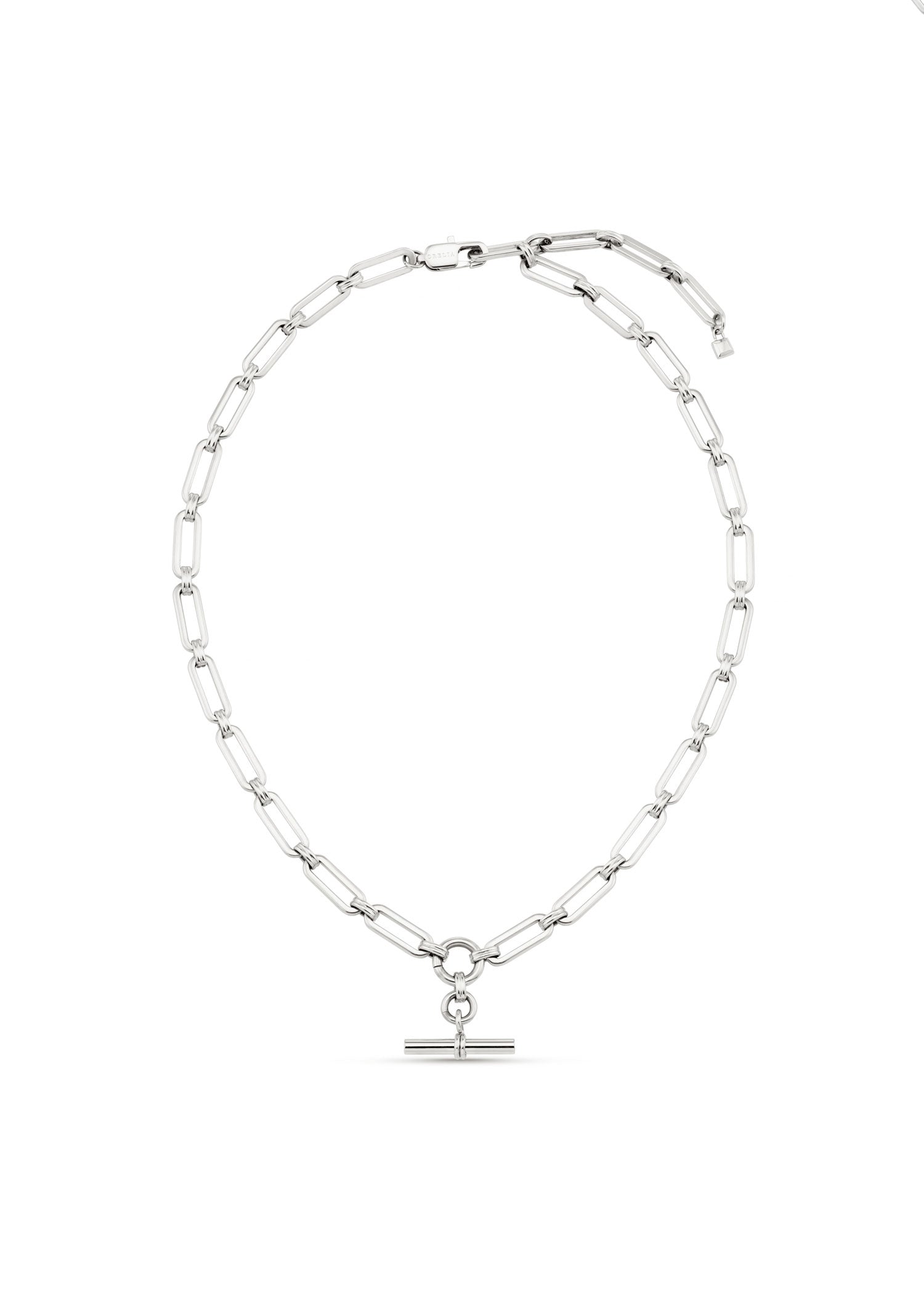 Orelia LUXE Linear Link T-Bar Necklace - Silver