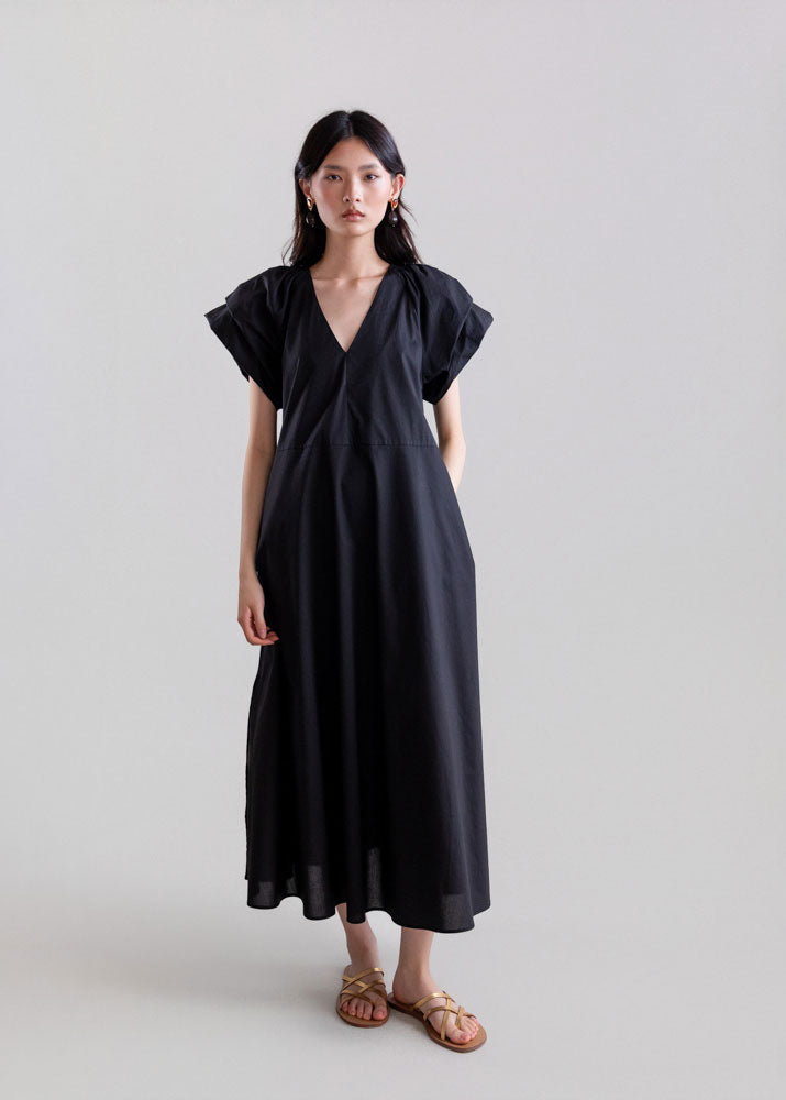Psophía Cotton Poplin Dress - Black