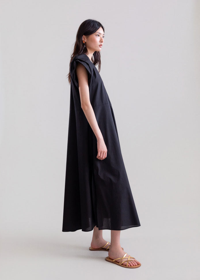 Psophía Cotton Poplin Dress - Black