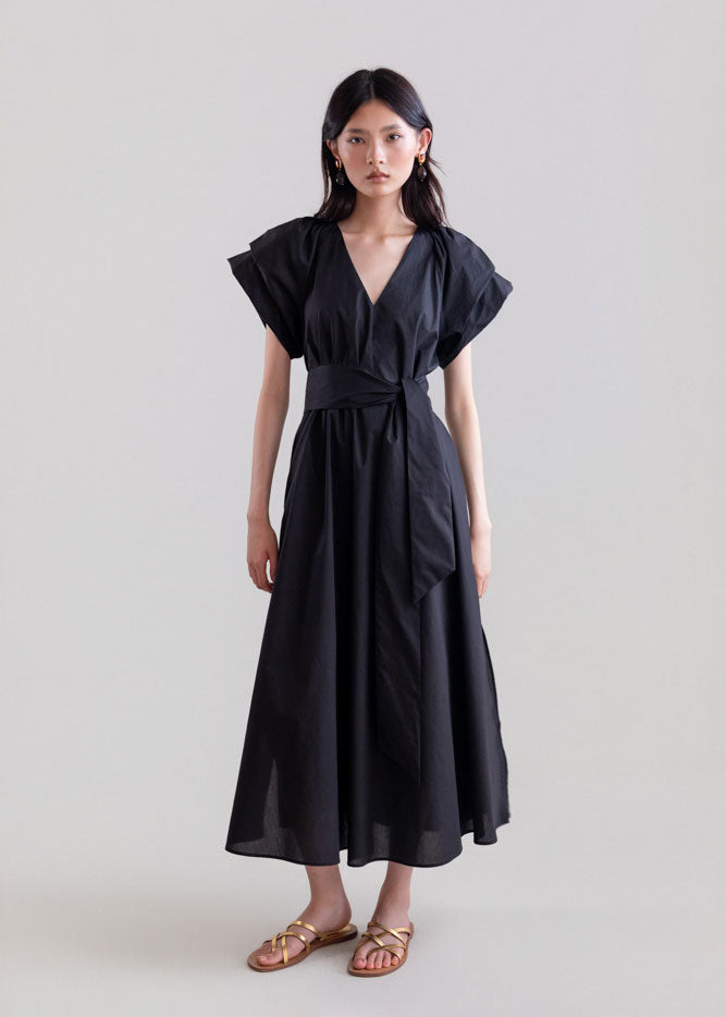Psophía Cotton Poplin Dress - Black