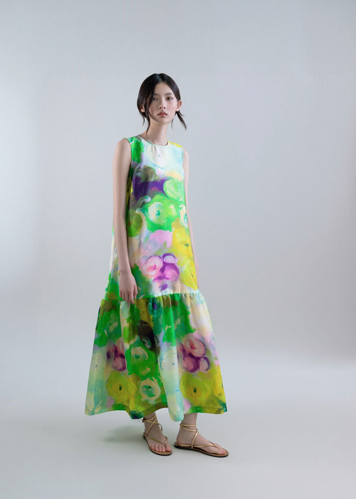 Psophía Bloomlight Print Sleeveless Long Dress