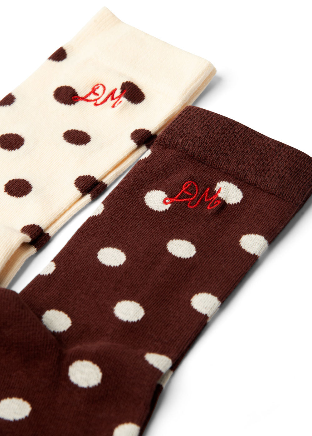 Damson Madder 2 Pack Socks - Choc & Ecru Spot