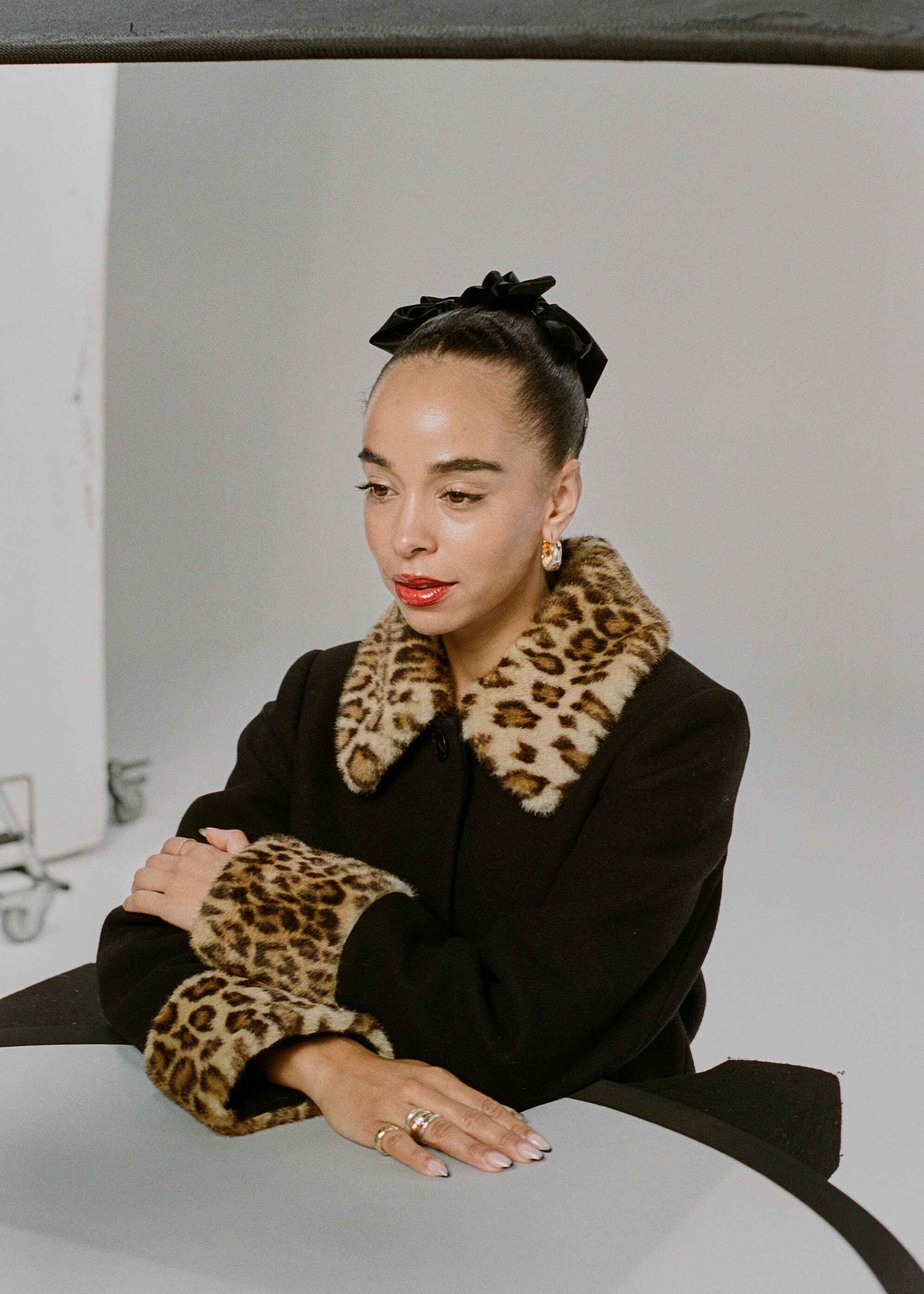 Rixo Aldith Wool Jacket - Marla Leopard Black
