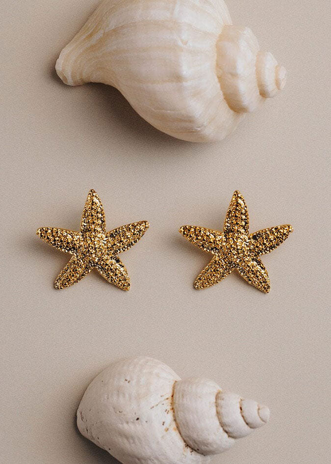 Orelia Textured Starfish Stud Earrings