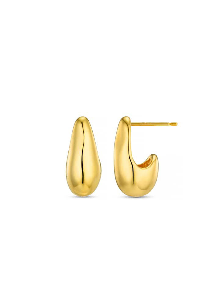 Orelia Organic Teardrop Stud Earrings - Gold