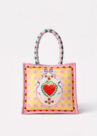 NOIB mini canvas tote in Tarot print, playing-card motifs across sturdy canvas