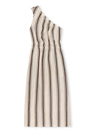 Flat-lay showing the asymmetric neckline and full midi length