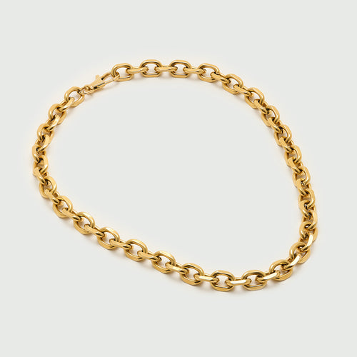 Oerlia Luxe Chunky Chain Adjustable Clip Fastening Necklace - Gold