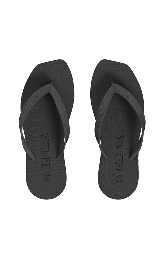 Sleepers - Tapered Platform Black Flip flops