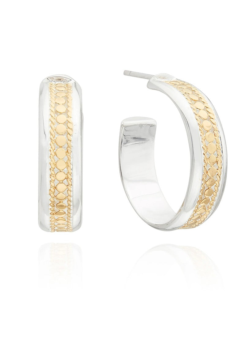Anna Beck Wide Hoop Earrings - Gold and Silver